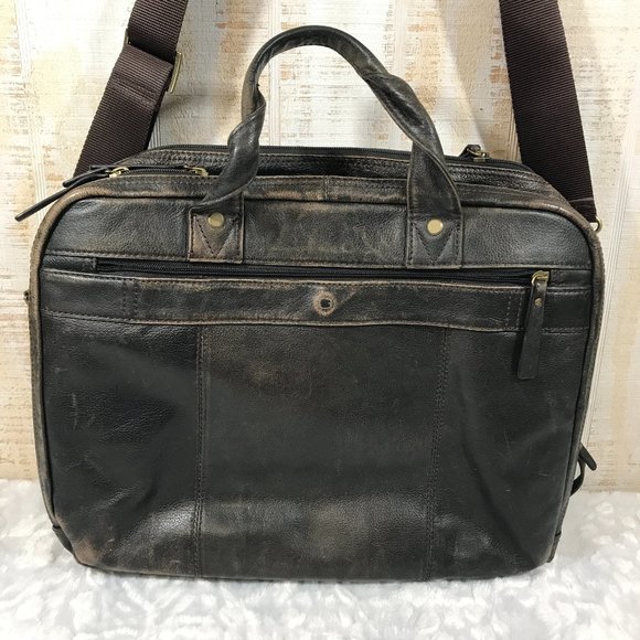 Wilsons Leather Black Rivet Distressed Leather bag - Picture 2 of 13